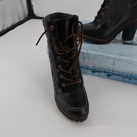 Sperry's Women's Trinity Black Gray Wool Lined Boot Size 10 Box included - Picture 4 of 8